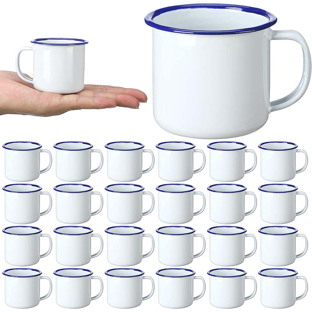 Sublimation Mug White - แก้วกาแฟเคลือบขนาดเล็ก4ออนซ์แก้วกาแฟสไตล์วินเทจแบบคลาสสิกขนาดเล็กพกพาสีขาวแคมป์ไฟแก้ว